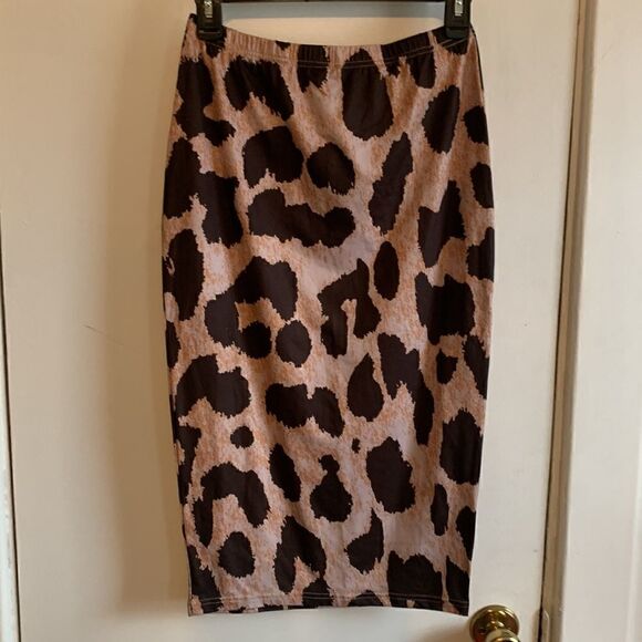 Shein EUC brown leopard print skirt size S - Picture 3 of 4